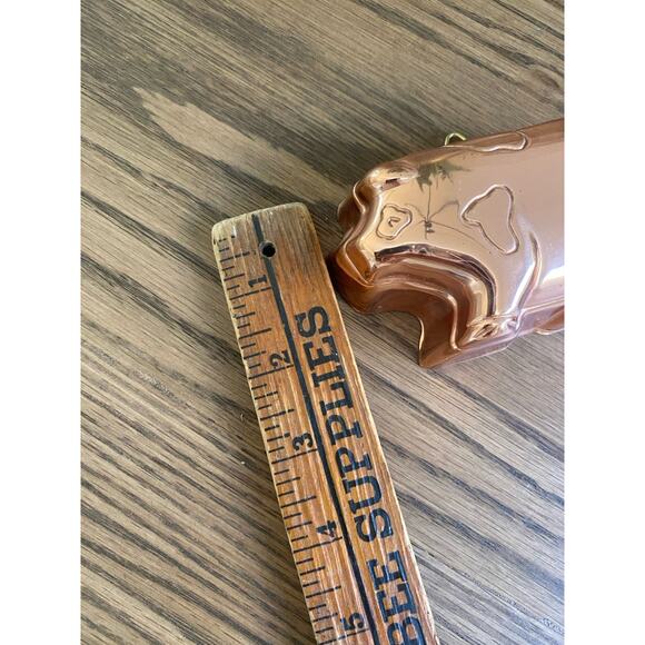Vintage Copper Mold Small Pig Wall Hanging Jello Mold Farmhouse Copper Mold - Picture 5 of 6